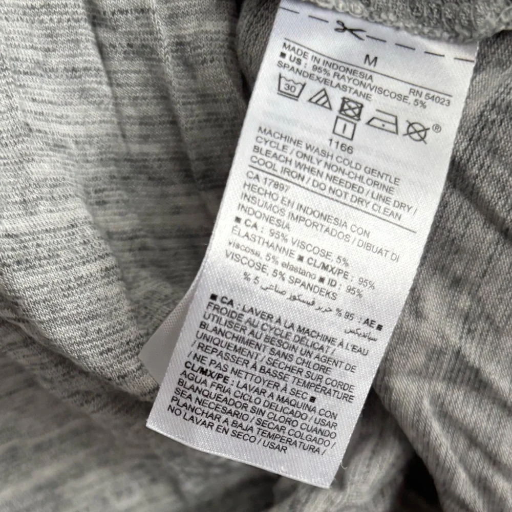 Relaxed Curved Hem Space Dye Marled Gray Scoop Neck Sleeveless Tank Top Medium - Picture 5 of 6